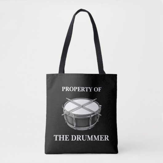 Rock & Roll Drummer Snare Drum Drumsticks Musician Tote Bag (Voorkant)