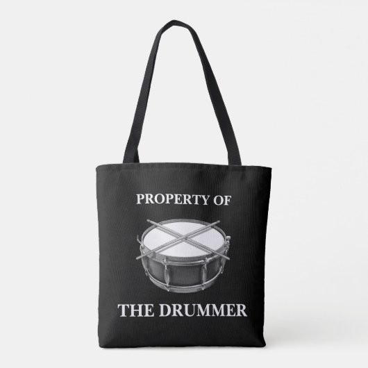 Rock & Roll Drummer Snare Drum Drumsticks Musician Tote Bag (Achterkant)