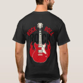 Rock & Roll Flame Guitar T-shirt (Achterkant)