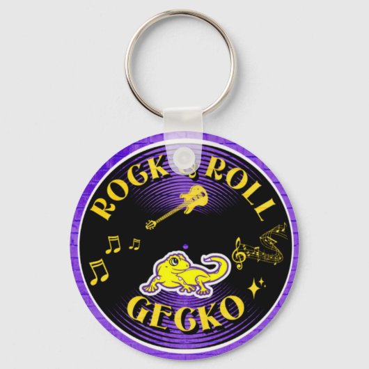 Rock & Roll Gecko sleutelhanger (Voorkant)