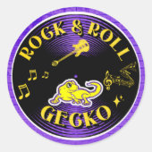 Rock & Roll Gecko sticker (Voorkant)