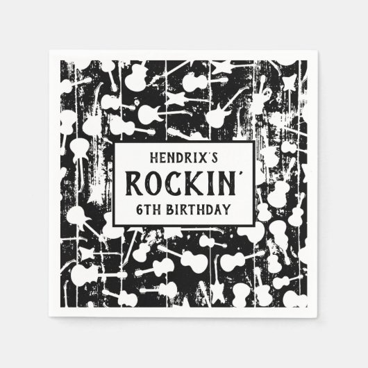 Rock & Roll Gitaar Verjaardagsfeest Servetten (Voorkant)