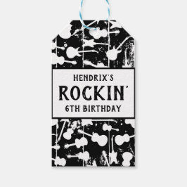 Rock & Roll Gitaar Verjaardagsfeest Servetten Cadeaulabel