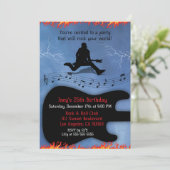 Rock & Roll Gitaar Verjaardagsfeest Uitnodigingen (Staand voorkant)