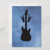 Rock & Roll Gitaar Verjaardagsfeest Uitnodigingen (Achterkant)