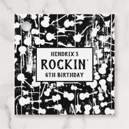 Rock & Roll Gitaar Verjaardagsfeestje Bedankjes Labels