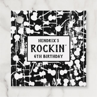 Rock & Roll Gitaar Verjaardagsfeestje Bedankjes Labels