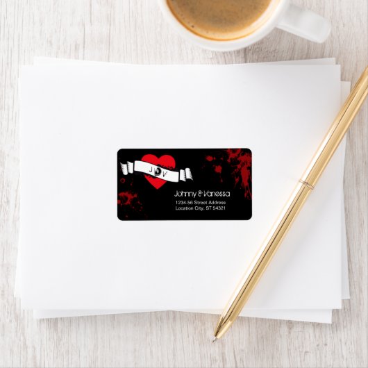 Rock & Roll Grungy Hart Muziek Thema Bruiloft Etiket (Insitu)