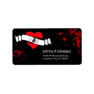 Rock & Roll Grungy Hart Muziek Thema Bruiloft Etiket