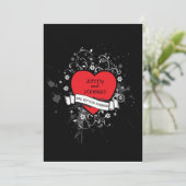 Rock & Roll Grungy Hart Muziek Thema Bruiloft Kaart (Staand voorkant)