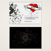 Rock & Roll Grungy Hart Muziek Thema Bruiloft Visitekaartje (Voorkant /achterkant)