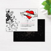 Rock & Roll Grungy Hart Muziek Thema Bruiloft Visitekaartje (Bureau)