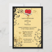 Rock & Roll Grungy Heart Kaart (Achterkant)