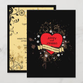 Rock & Roll Grungy Heart Kaart (Voorkant / Achterkant)