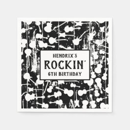Rock & Roll Guitar Birthday Party Napkins Servet