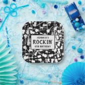 Rock & Roll Guitar Birthday Party Papieren Bordje (Feest)