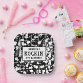 Rock & Roll Guitar Birthday Party Papieren Bordje (Feest)