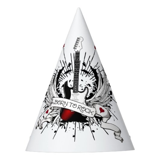 Rock & Roll Guitar Heavy Metal Band Music Musician Feesthoedjes (Voorkant)