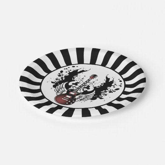 Rock & Roll Guitar Rocker Metal Musician Party Papieren Bordje (Gekanteld)