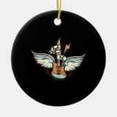 Rock & Roll Guitar Wings Music Keramisch Ornament (Voorkant)
