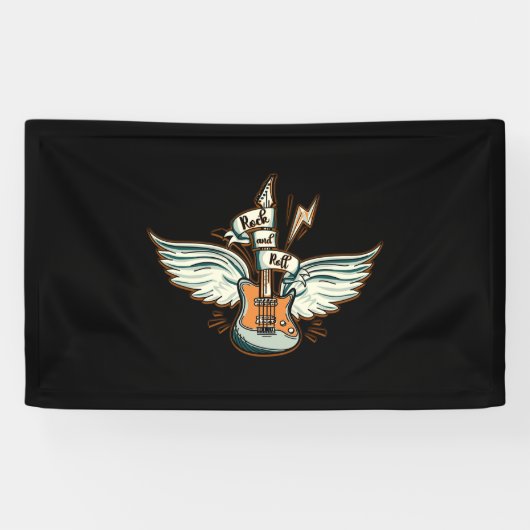Rock & Roll Guitar Wings Music Spandoek (Horizontaal)