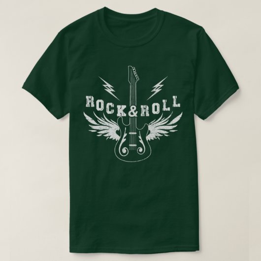 Rock Roll Guitar Wings Music voor gitarist Electr T-shirt (Design voorkant)