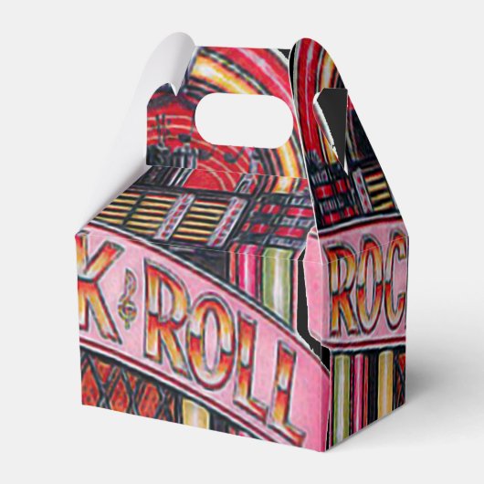 Rock & Roll Juke Box Retro Gable Favor Box Bedankdoosjes (Achterkant)