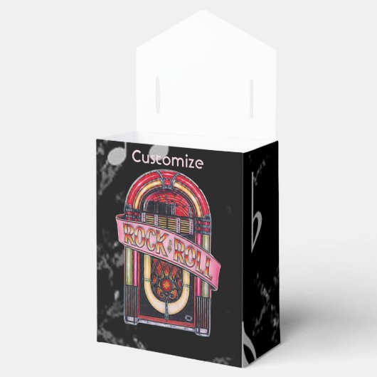 Rock & Roll Juke Box Retro Tent Favor Box Bedankdoosjes (Geopend)