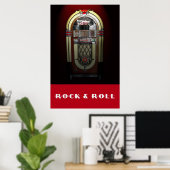 Rock & Roll Jukebox 36 x 24 Poster (Thuiskantoor)