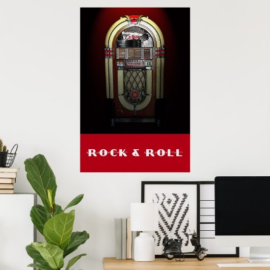 Rock & Roll Jukebox 36 x 24 Poster (Thuiskantoor)