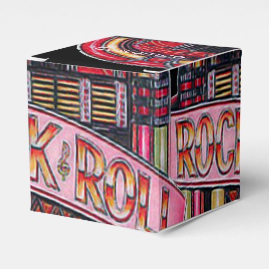 Rock & Roll Jukebox Retro Cube Favor Box Bedankdoosjes (Voorkant Zijde)