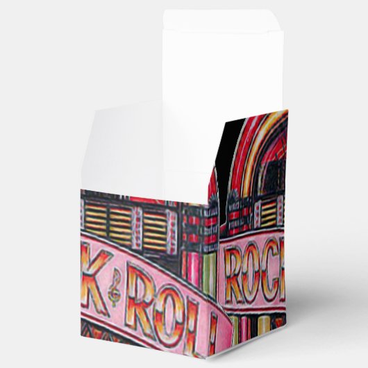 Rock & Roll Jukebox Retro Cube Favor Box Bedankdoosjes (Geopend)