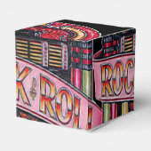 Rock & Roll Jukebox Retro Cube Favor Box Bedankdoosjes (Achterkant)