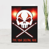 Rock- & Roll-Kaart, aangepaste zware metalen drumm Feestdagen Kaart (Voorkant)