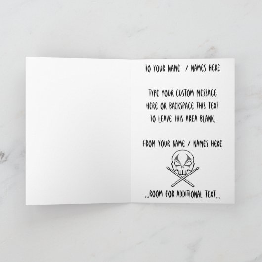 Rock & Roll Kaart Custom Heavy Metal Drummer Kaart (Binnen)