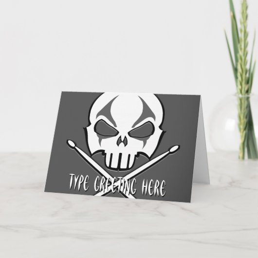 Rock & Roll Kaart Custom Heavy Metal Drummer Kaart (Voorkant)