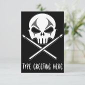 Rock- & Roll-Kaarten, gepersonaliseerd Drummer Kaart (Staand voorkant)