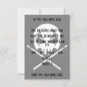 Rock- & Roll-Kaarten, gepersonaliseerd Drummer Kaart (Achterkant)