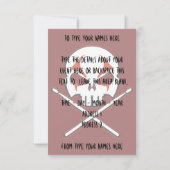 Rock- & Roll-Kaarten, gepersonaliseerd Drummer Kaart (Achterkant)