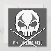 Rock- & Roll-Kaarten, gepersonaliseerd Drummer Kaart (Voorkant)