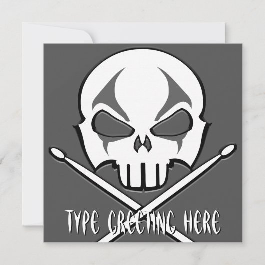 Rock- & Roll-Kaarten, gepersonaliseerd Drummer Kaart (Voorkant)