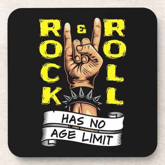 "Rock & Roll kent geen leeftijdsgrens" Bier Onderzetter (Voorkant)