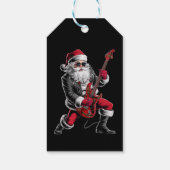 Rock & Roll Kerstmis Sinterklaas gitaar speler Cadeaulabel (Achterkant)