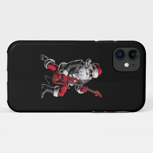 Rock & Roll Kerstmis Sinterklaas gitaar speler Case-Mate iPhone Case (Achterkant (horizontaal))