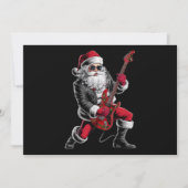 Rock & Roll Kerstmis Sinterklaas gitaar speler Feestdagenkaart (Voorkant)