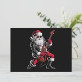 Rock & Roll Kerstmis Sinterklaas gitaar speler Feestdagenkaart (Staand voorkant)