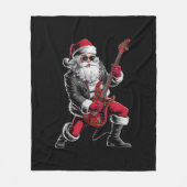 Rock & Roll Kerstmis Sinterklaas gitaar speler Fleece Deken (Voorkant)