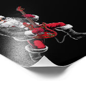 Rock & Roll Kerstmis Sinterklaas gitaar speler Foto Afdruk (Hoek)