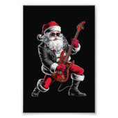 Rock & Roll Kerstmis Sinterklaas gitaar speler Foto Afdruk (Voorkant)