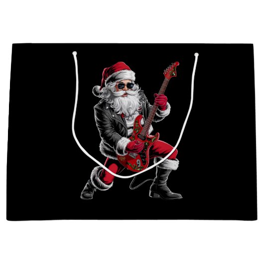 Rock & Roll Kerstmis Sinterklaas gitaar speler Groot Cadeauzakje (Voorkant)